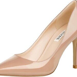 Women's Faux Leather Pumps 3.5 Inch High Heels Pointed Toe for Office Daily